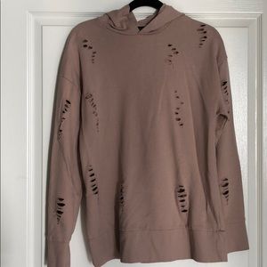 Bare pink distressed hoodie